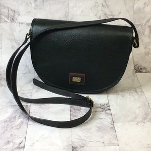 Land Genuine leather green crescent half moon bag, saddle bag